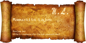 Mamuzsits Lajos névjegykártya